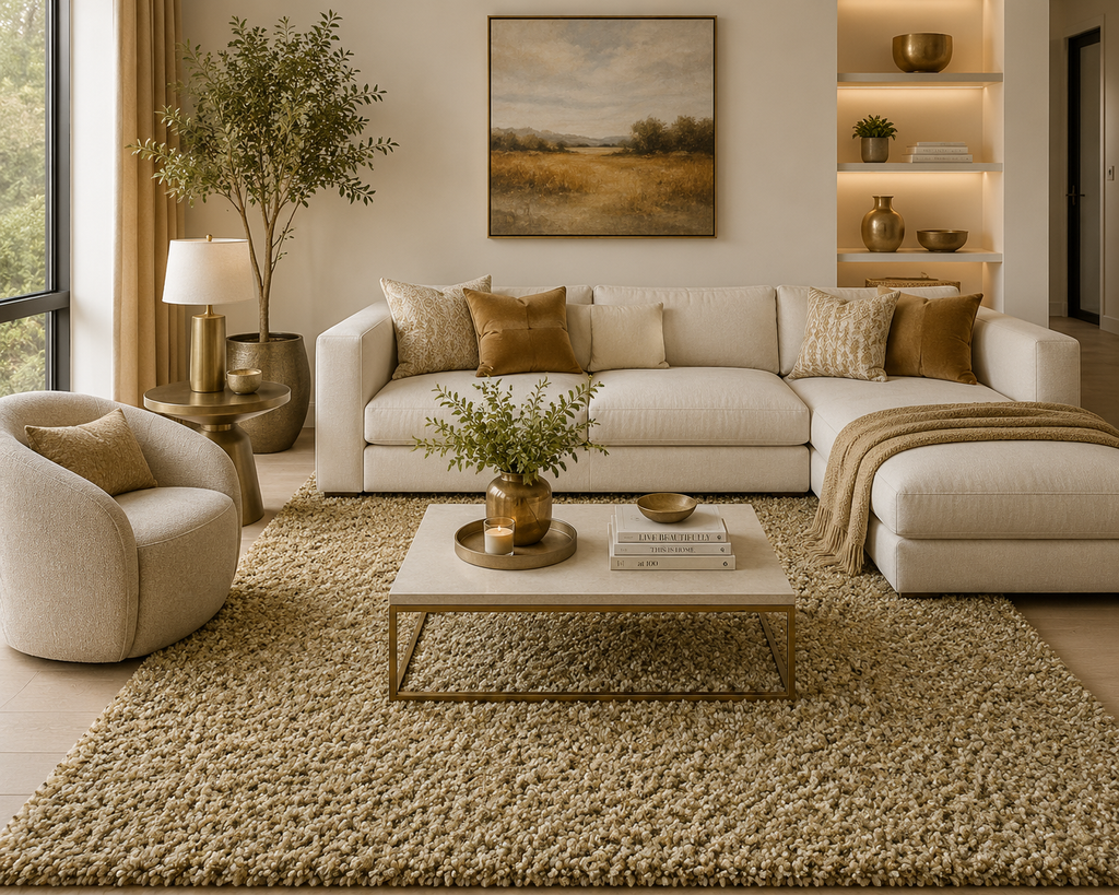Galaxy Shaggy Rug 2244 Gold