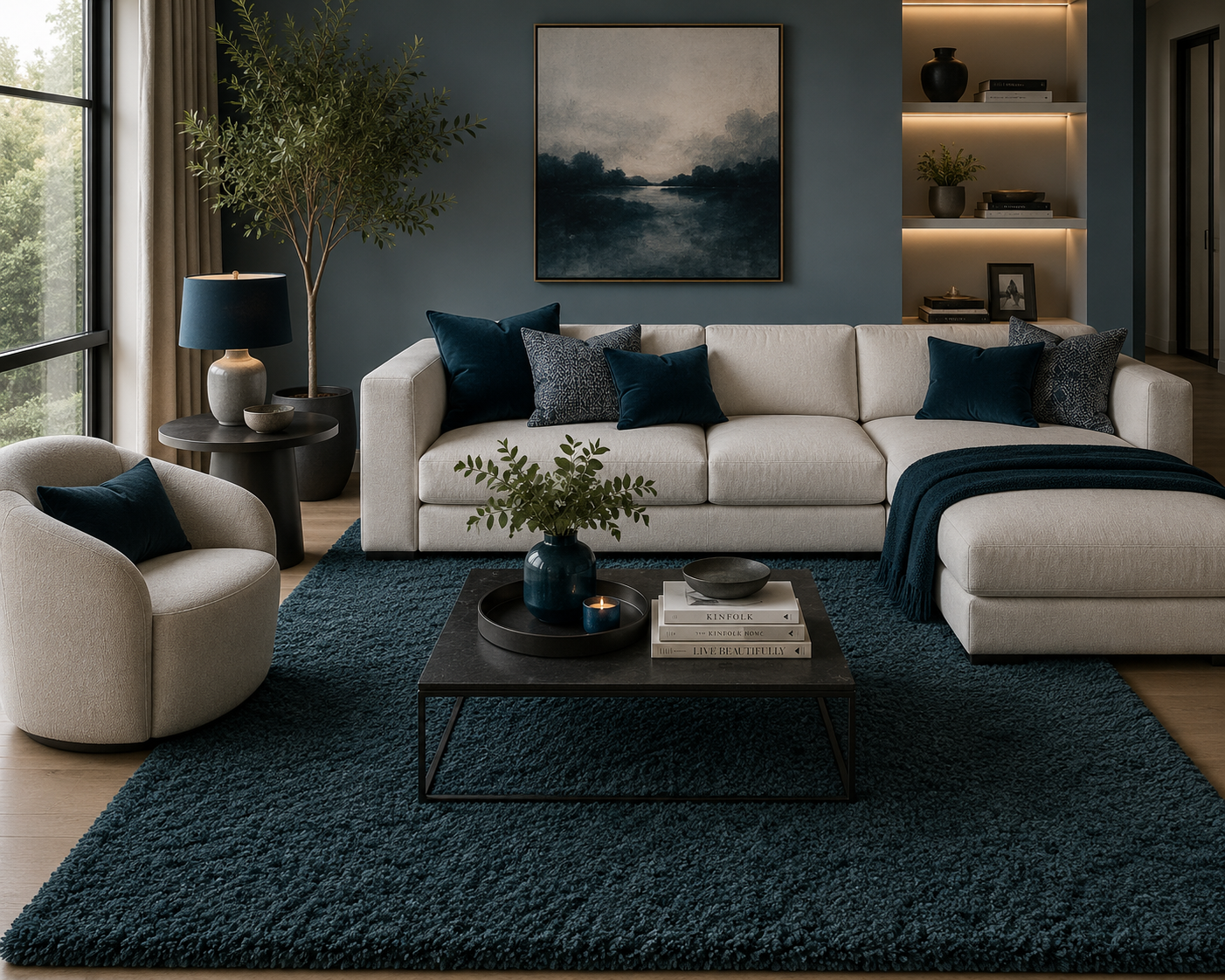 Galaxy Shaggy Rug 5544 Petrol