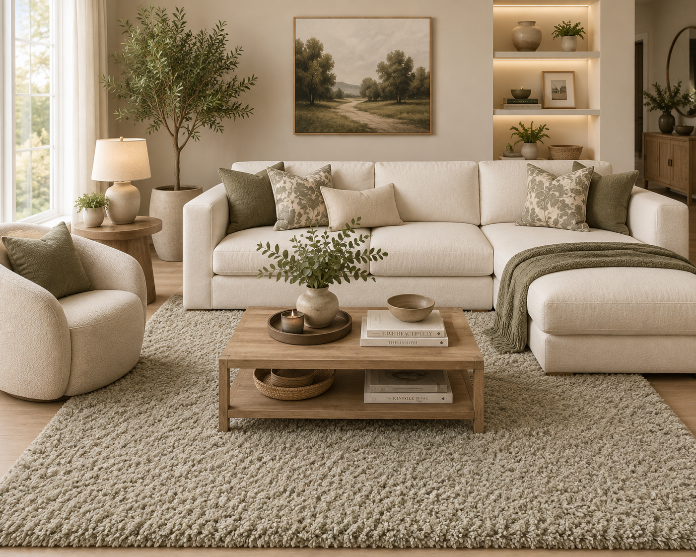 Galaxy Shaggy Rug 6611 Linen