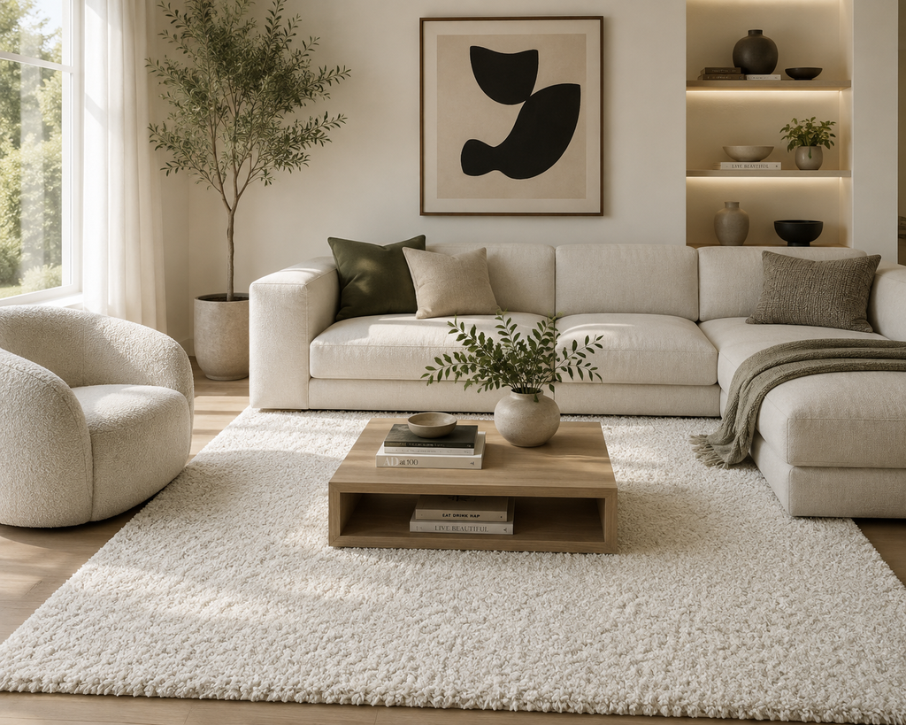 Galaxy Shaggy Rug 6926 Light Cream