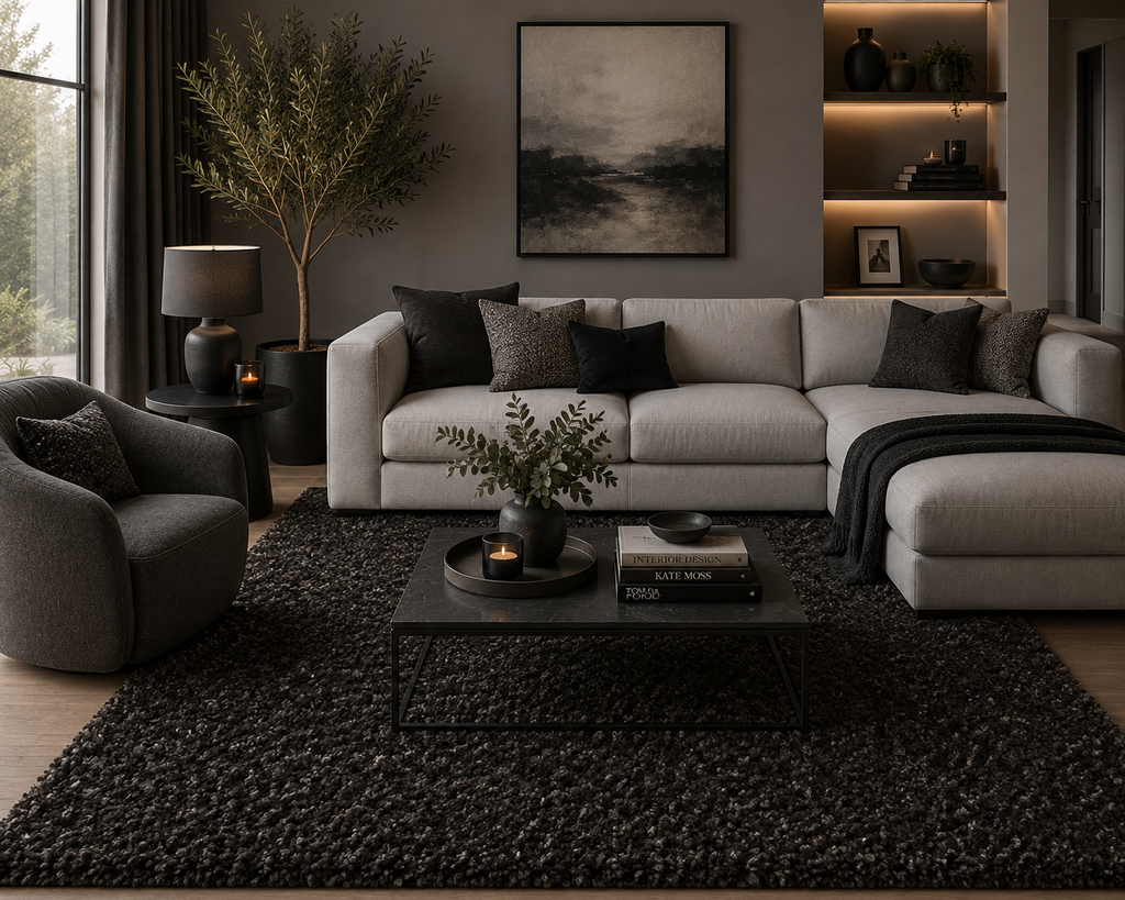 Galaxy Shaggy Rug 7733 Charcoal