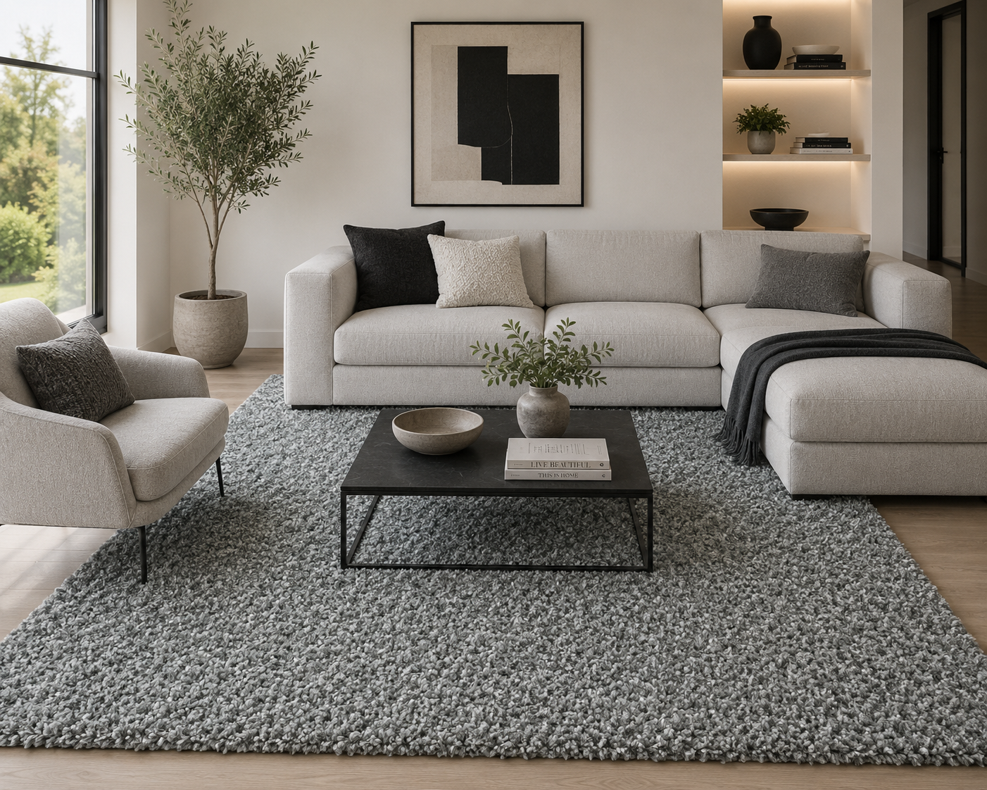 Galaxy Shaggy Rug 9999 Silver