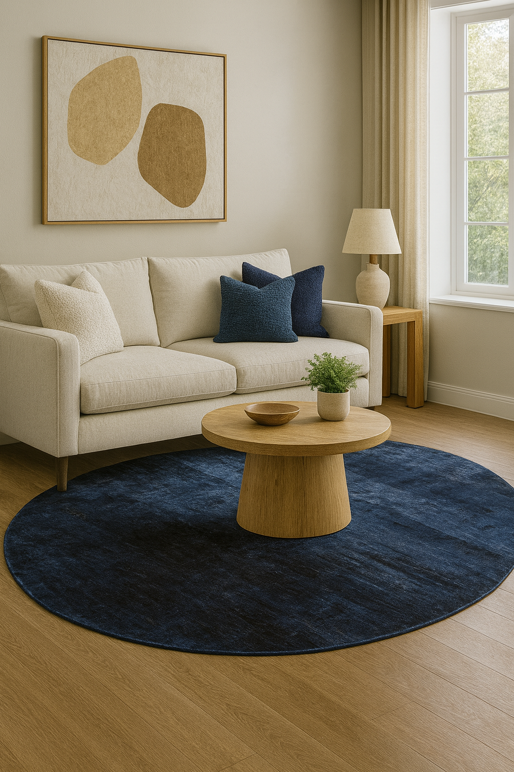 Verona Rug 630378/5131 Blue Circular Rug