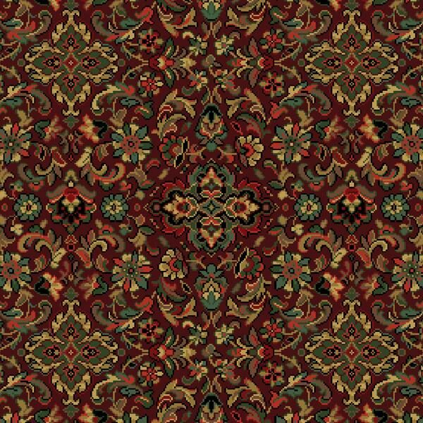 New Barrington Herati Burgundy Free Sample